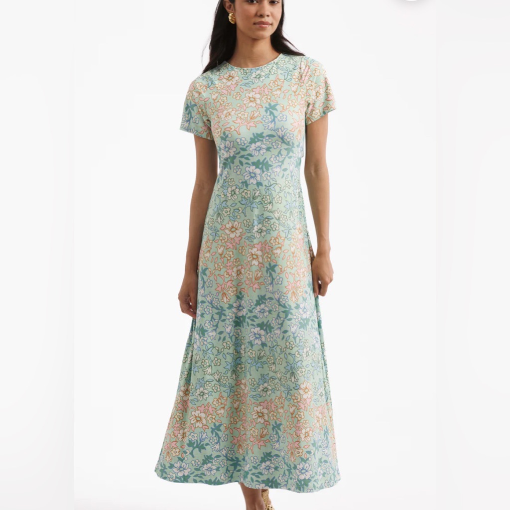 Smith & Quinn The Celine Dress - Basil Daisy Floral Print Women's $188 New